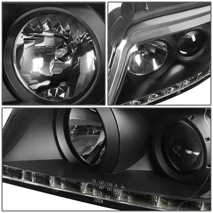 FAROS 96-01 AUDI A4, A4 QUATTRO - DOES NOT FIT MODELS WITH OEM XENON HID HEADLIGHTS - 4DR - LED DRL - PROJECTOR - BLACK HOUSING / CLEAR LENS / AMBER SIGNAL