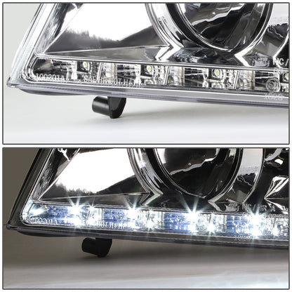FAROS 96-01 AUDI A4, A4 QUATTRO - DOES NOT FIT MODELS WITH OEM XENON HID HEADLIGHTS - 4DR - LED DRL - PROJECTOR - CHROME HOUSING / CLEAR LENS / AMBER SIGNAL