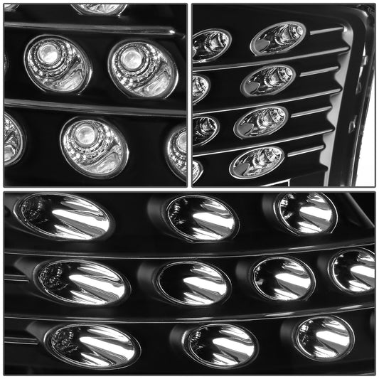 FAROS 02-04 AUDI A6, A6 QUATTRO FACELIFTED MODELS - DOES NOT FIT MODELS WITH OEM XENON HID HEADLIGHTS - ONLY FITS MODELS WITH FACTORY HALOGEN HEADLIGHTS - DOES NOT FIT 4.2L V8 MODELS - LED DRL - PROJECTOR - BLACK HOUSING / CLEAR LENS / AMBER SIGNAL