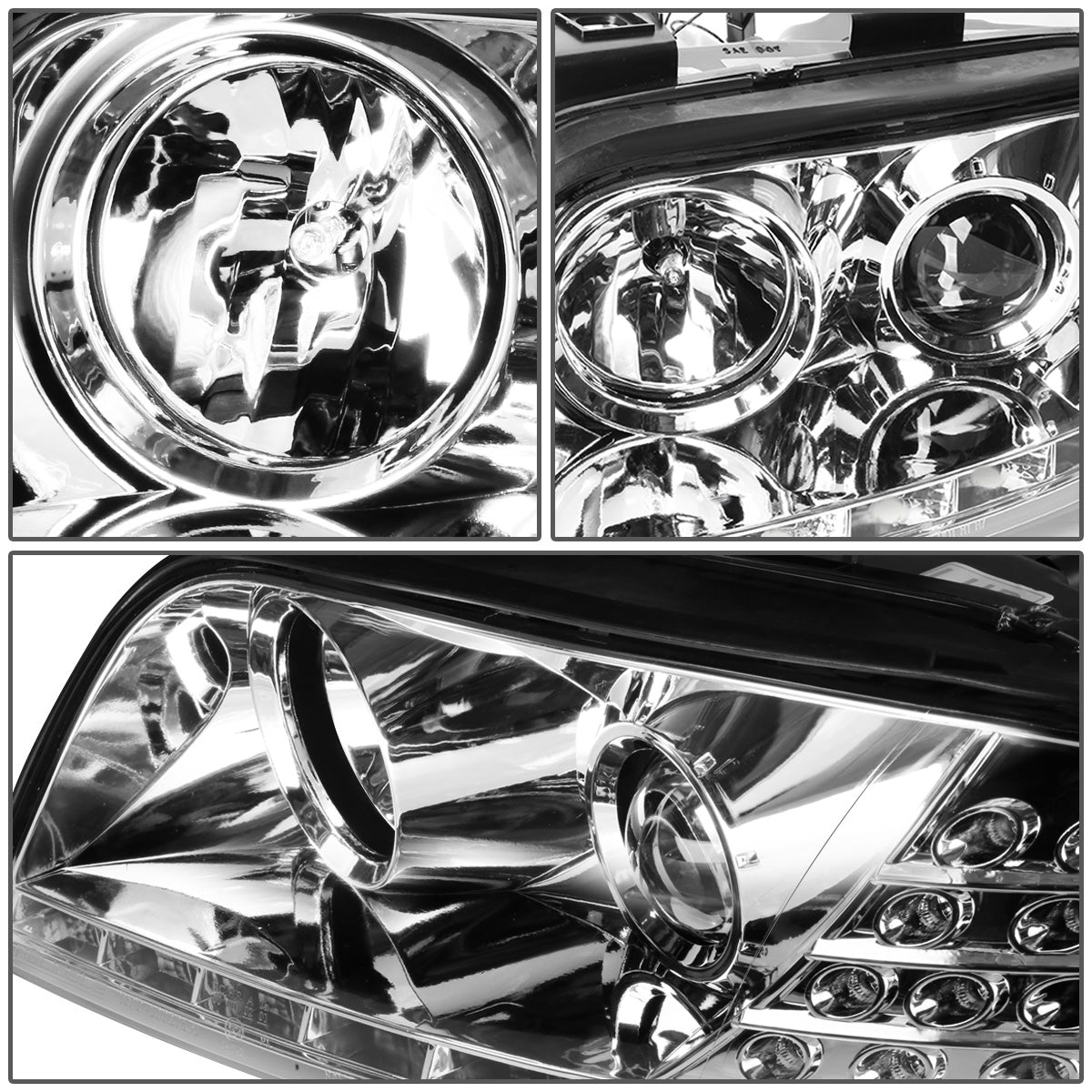 FAROS 02-04 AUDI A6, A6 QUATTRO FACELIFTED MODELS - DOES NOT FIT MODELS WITH OEM XENON HID HEADLIGHTS - ONLY FITS MODELS WITH FACTORY HALOGEN HEADLIGHTS - DOES NOT FIT 4.2L V8 MODELS - LED DRL - PROJECTOR - CHROME HOUSING / CLEAR LENS / AMBER SIGNAL