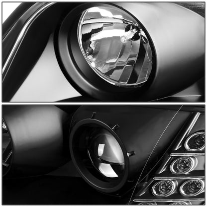 FAROS 98-01 AUDI A6, A6 QUATTRO - DOES NOT FIT MODELS WITH OEM XENON HID HEADLIGHTS - ONLY FITS MODELS WITH OEM HALOGEN HEADLIGHTS - LED DRL - PROJECTOR - BLACK HOUSING / CLEAR LENS / AMBER SIGNAL