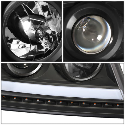 FAROS 04-08 FORD F-150 / 06-08 LINCOLN MARK LT - LED DRL - PROJECTOR - SEQUENTIAL LED TURN SIGNAL - BLACK HOUSING / AMBER CORNER