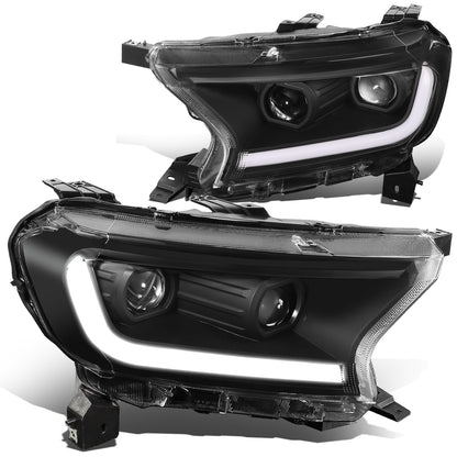 FAROS 19-21 FORD RANGER XL, XLT - FITS HALOGEN HEADLIGHTS MODELS ONLY, DOES NOT FIT LED HEADLIGHT MODELS - SWITCHBACK - SEQUENTIAL LED TURN SIGNAL - LED DRL - BLACK / CLEAR