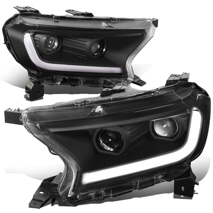 FAROS 19-21 FORD RANGER XL, XLT - FITS HALOGEN HEADLIGHTS MODELS ONLY, DOES NOT FIT LED HEADLIGHT MODELS - SWITCHBACK - SEQUENTIAL LED TURN SIGNAL - LED DRL - BLACK / CLEAR