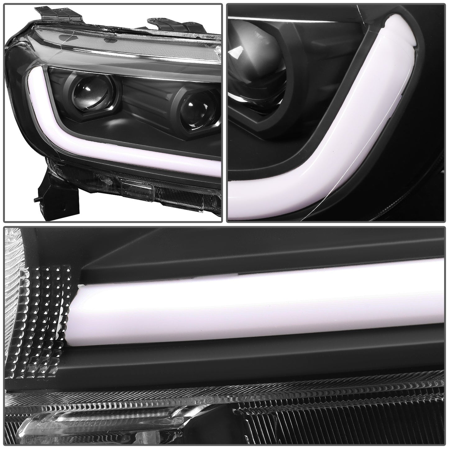FAROS 19-21 FORD RANGER XL, XLT - FITS HALOGEN HEADLIGHTS MODELS ONLY, DOES NOT FIT LED HEADLIGHT MODELS - SWITCHBACK - SEQUENTIAL LED TURN SIGNAL - LED DRL - BLACK / CLEAR