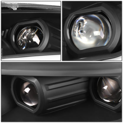FAROS 19-21 FORD RANGER XL, XLT - FITS HALOGEN HEADLIGHTS MODELS ONLY, DOES NOT FIT LED HEADLIGHT MODELS - SWITCHBACK - SEQUENTIAL LED TURN SIGNAL - LED DRL - BLACK / CLEAR