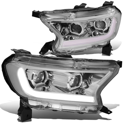 FAROS 19-21 FORD RANGER XL, XLT - FITS HALOGEN HEADLIGHTS MODELS ONLY, DOES NOT FIT LED HEADLIGHT MODELS - SWITCHBACK - SEQUENTIAL LED TURN SIGNAL - LED DRL - CHROME / AMBER