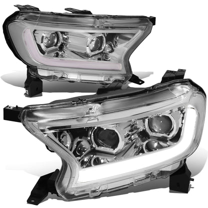 FAROS 19-21 FORD RANGER XL, XLT - FITS HALOGEN HEADLIGHTS MODELS ONLY, DOES NOT FIT LED HEADLIGHT MODELS - SWITCHBACK - SEQUENTIAL LED TURN SIGNAL - LED DRL - CHROME / AMBER