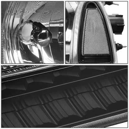 FAROS 99-04 FORD F-250, F-350 / 00-04 FORD EXCURSION 2/4-DOOR - DOES NOT FIT LIGHT DUTY MODELS OR MODELS WITH SEALED BEAM HEADLIGHTS - LED DRL - BLACK HOUSING / CLEAR CORNER - 9007 LOW BEAM / HIGH BEAM