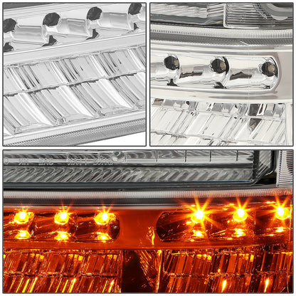 FAROS 99-04 FORD F-250, F-350 / 00-04 FORD EXCURSION 2/4-DOOR - DOES NOT FIT LIGHT DUTY MODELS OR MODELS WITH SEALED BEAM HEADLIGHTS - LED DRL - BLACK HOUSING / CLEAR CORNER - 9007 LOW BEAM / HIGH BEAM