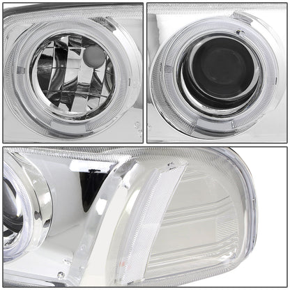 FAROS 01-06 YUKON DENALI, XL 1500 DENALI / 02-06 GMC SIERRA 1500 DENALI / 2007 GMC SIERRA 1500 DENALI 4-DOOR - FITS DENALI MODELS ONLY - LED - HALO PROJECTOR - CHROME HOUSING / CLEAR CORNER - 9005 LOW BEAM / HIGH BEAM