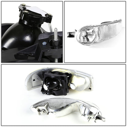 FAROS 01-06 YUKON DENALI, XL 1500 DENALI / 02-06 GMC SIERRA 1500 DENALI / 2007 GMC SIERRA 1500 DENALI 4-DOOR - FITS DENALI MODELS ONLY - LED - HALO PROJECTOR - CHROME HOUSING / CLEAR CORNER - 9005 LOW BEAM / HIGH BEAM