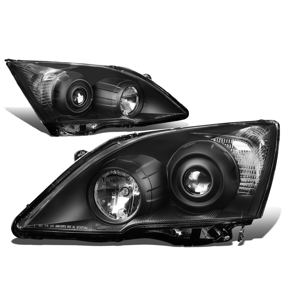 FAROS 07-11 HONDA CR-V 4-DOOR - PROJECTOR - BLACK HOUSING / CLEAR CORNER - H1 LOW BEAM / HIGH BEAM