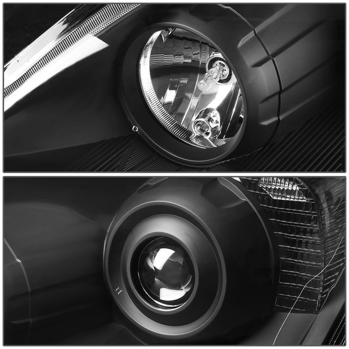 FAROS 07-11 HONDA CR-V 4-DOOR - PROJECTOR - BLACK HOUSING / CLEAR CORNER - H1 LOW BEAM / HIGH BEAM