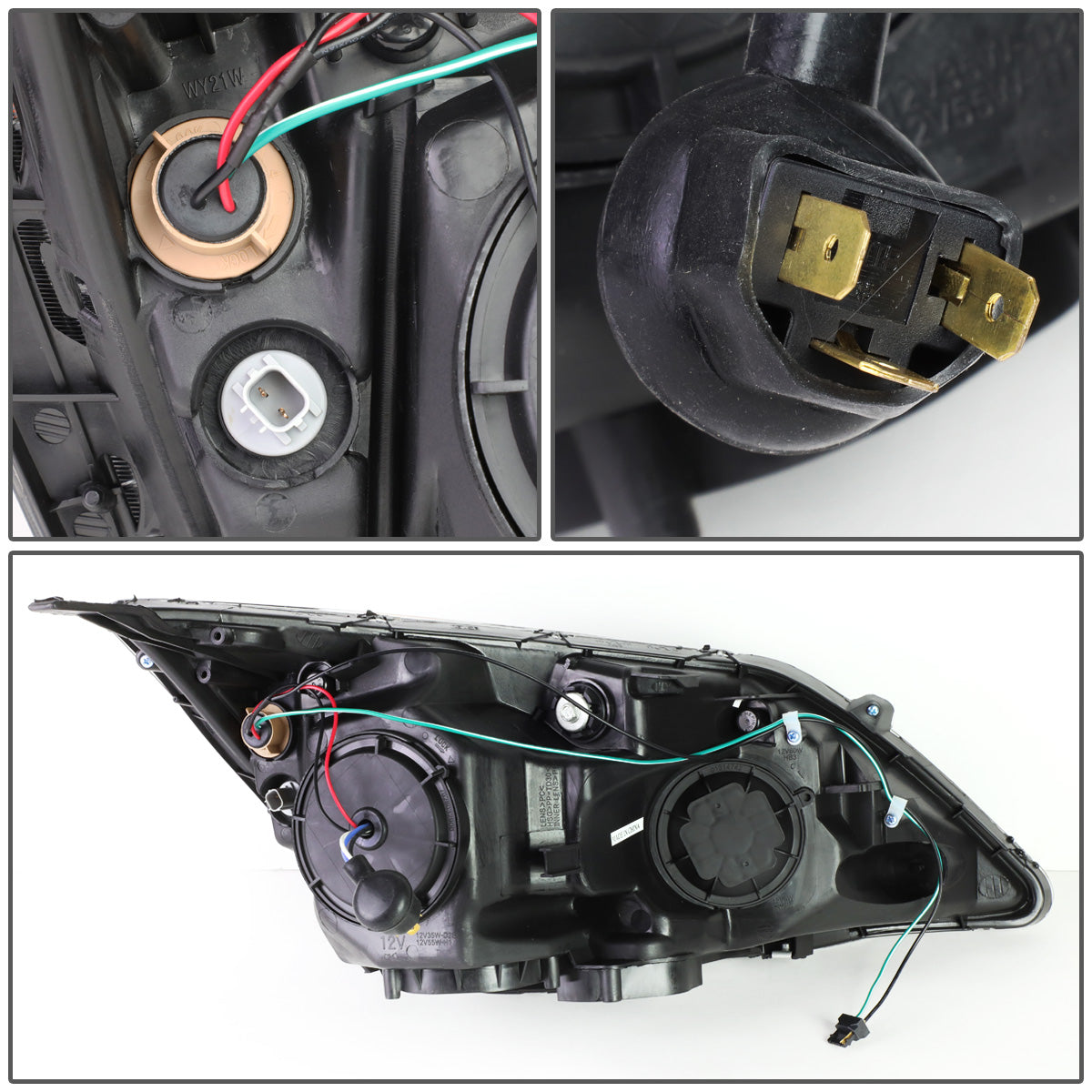 FAROS 07-11 HONDA CR-V 4-DOOR - PROJECTOR - BLACK HOUSING / CLEAR CORNER - H1 LOW BEAM / HIGH BEAM