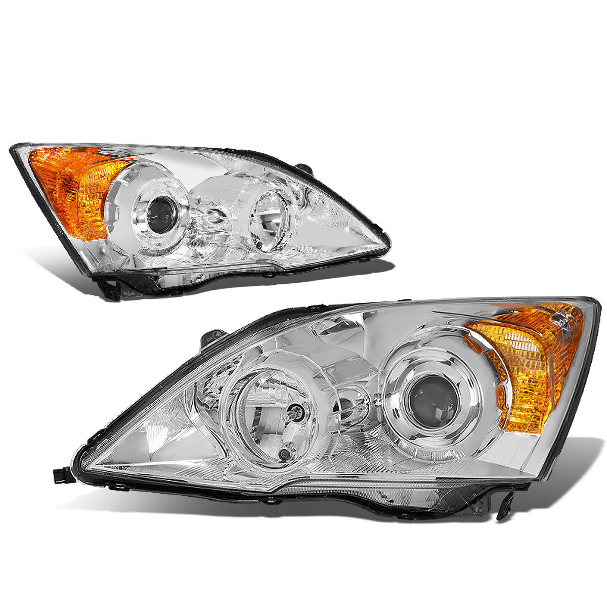 FAROS 07-11 HONDA CR-V 4-DOOR - PROJECTOR - CHROME HOUSING / AMBER CORNER - H1 LOW BEAM / HIGH BEAM