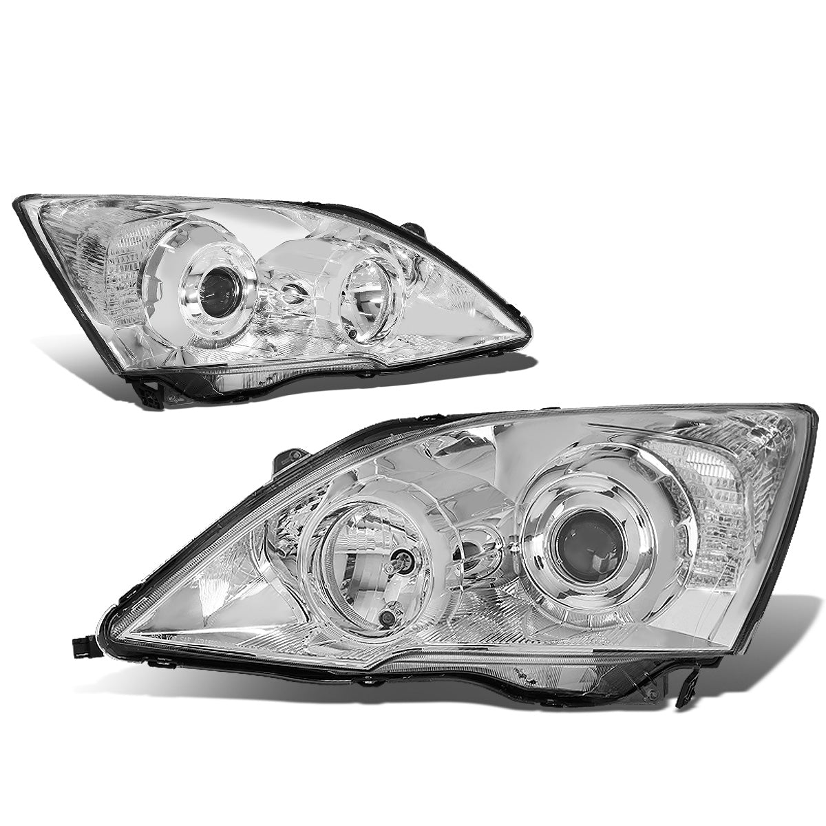 FAROS 07-11 HONDA CR-V 4-DOOR - PROJECTOR - CHROME HOUSING / CLEAR CORNER - H1 LOW BEAM / HIGH BEAM