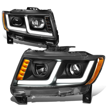 FAROS 11-13 JEEP GRAND CHEROKEE - FITS MODELS WITH HALOGEN HEADLIGHTS ONLY - PROJECTOR LOW BEAM - BLACK HOUSING / AMBER CORNER - H1 LOW BEAM / 9005 HIGH BEAM