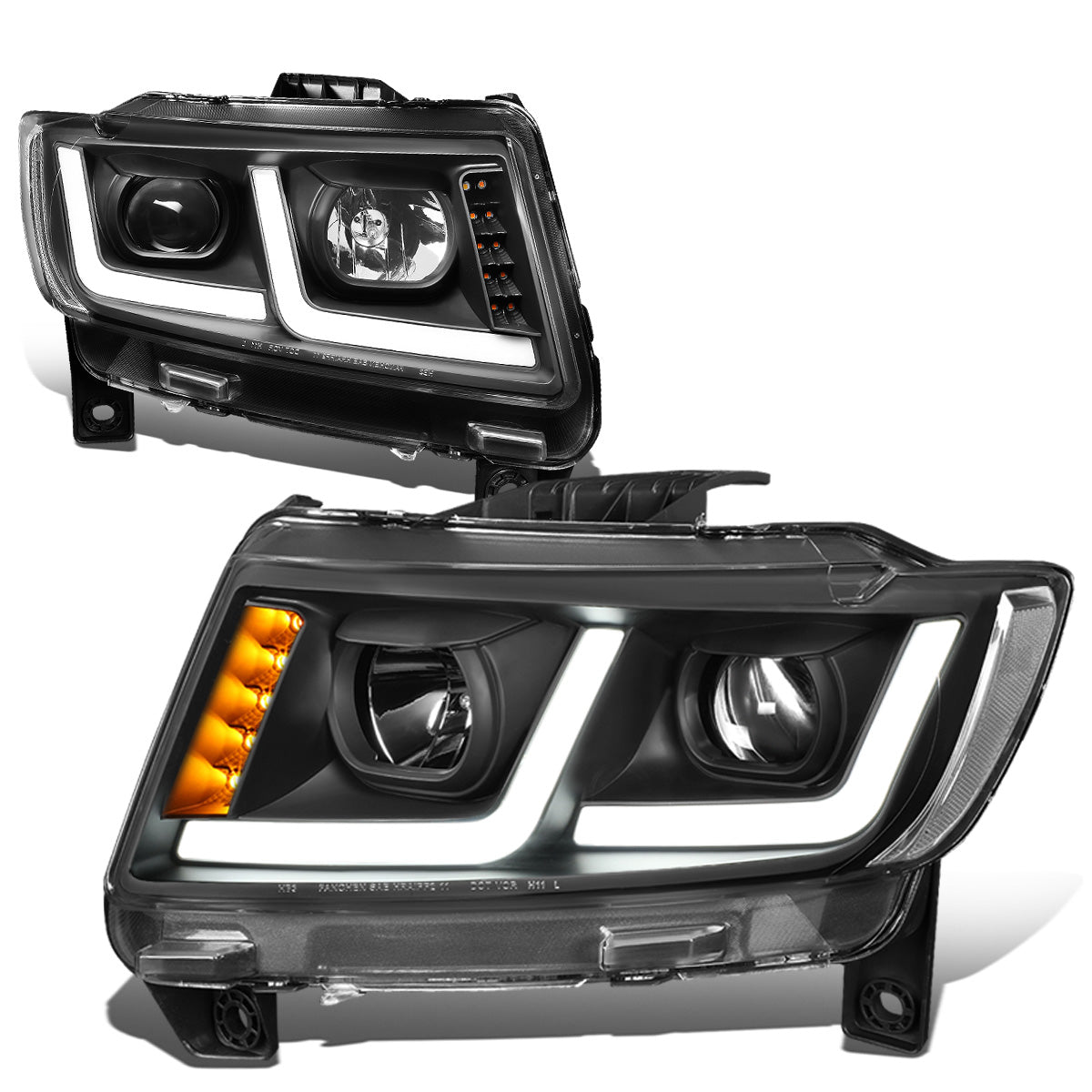 FAROS 11-13 JEEP GRAND CHEROKEE - FITS MODELS WITH HALOGEN HEADLIGHTS ONLY - PROJECTOR LOW BEAM - BLACK HOUSING / CLEAR CORNER - H1 LOW BEAM / 9005 HIGH BEAM