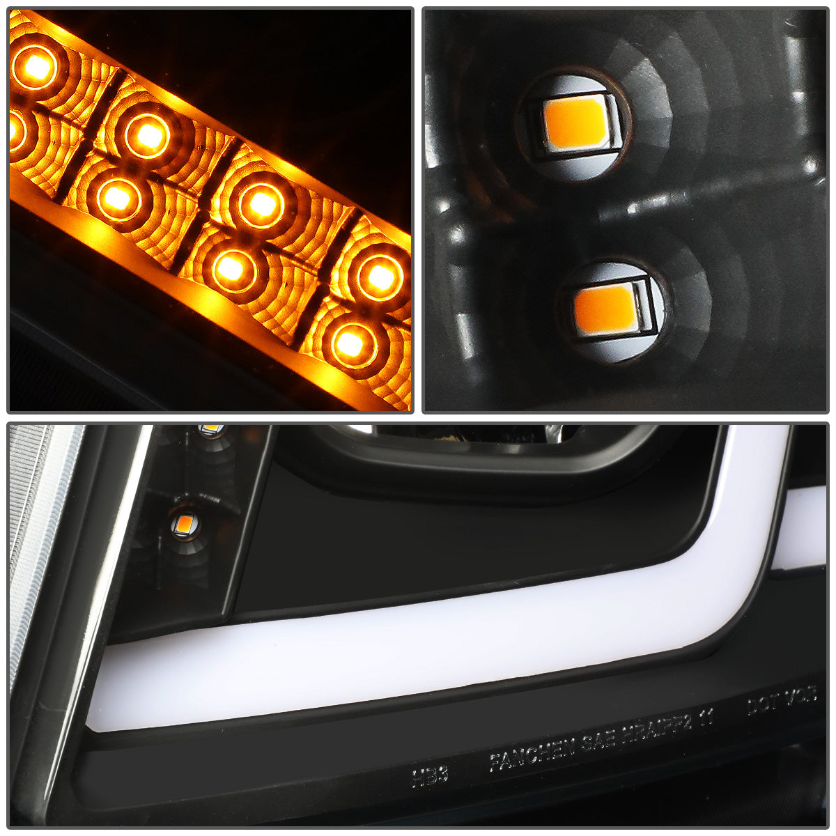 FAROS 11-13 JEEP GRAND CHEROKEE - FITS MODELS WITH HALOGEN HEADLIGHTS ONLY - PROJECTOR LOW BEAM - BLACK HOUSING / CLEAR CORNER - H1 LOW BEAM / 9005 HIGH BEAM