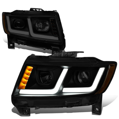 FAROS 11-13 JEEP GRAND CHEROKEE - FITS MODELS WITH HALOGEN HEADLIGHTS ONLY - PROJECTOR LOW BEAM - BLACK HOUSING / AMBER CORNER / SMOKE LENS - H1 LOW BEAM / 9005 HIGH BEAM