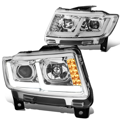 FAROS 11-13 JEEP GRAND CHEROKEE - FITS MODELS WITH HALOGEN HEADLIGHTS ONLY - PROJECTOR LOW BEAM - CHROME HOUSING / CLEAR CORNER - H1 LOW BEAM / 9005 HIGH BEAM