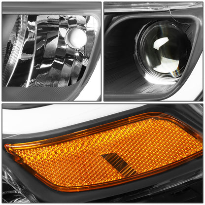 FAROS 14-16 JEEP GRAND CHEROKEE PRE FACELIFT - FITS MODELS WITH HALOGEN HEADLIGHTS ONLY - PROJECTOR LOW BEAM - BLACK HOUSING / AMBER CORNER - H1 LOW BEAM / H1 HIGH BEAM