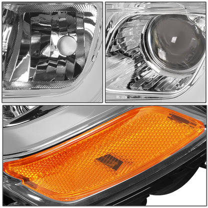 FAROS 14-16 JEEP GRAND CHEROKEE PRE FACELIFT - FITS MODELS WITH HALOGEN HEADLIGHTS ONLY - PROJECTOR LOW BEAM - CHROME HOUSING / AMBER CORNER - H1 LOW BEAM / H1 HIGH BEAM