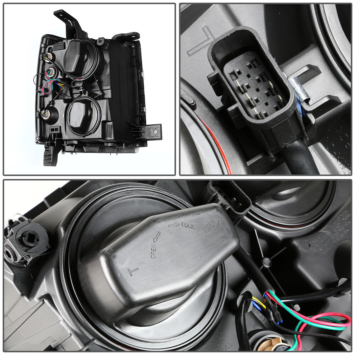 FAROS 14-15 CHEVY SILVERADO 2500 / 3500 / 14-16 SILVERADO 1500 / 2015 SILVERADO 3500 2/4-DOOR - LED - PROJECTOR - BLACK HOUSING / AMBER CORNER - H11 LOW BEAM / 9005 HIGH BEAM