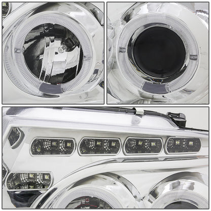 FAROS 04-08 FORD F-150 / 06-08 LINCOLN MARK LT 2/3/4-DOOR - LED - HALO PROJECTOR - CHROME HOUSING / AMBER CORNER - H1 LOW BEAM / HIGH BEAM