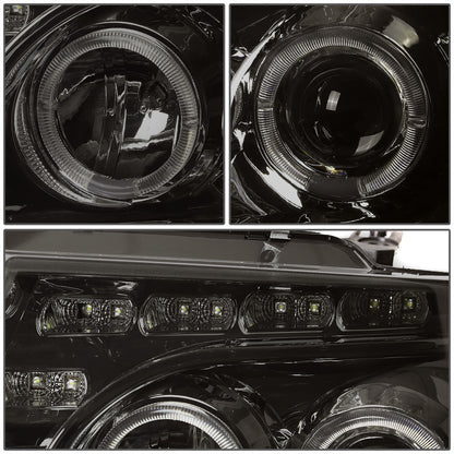 FAROS 04-08 FORD F-150 / 06-08 LINCOLN MARK LT 2/3/4-DOOR - LED - HALO PROJECTOR - SMOKE HOUSING / AMBER CORNER - H1 LOW BEAM / HIGH BEAM