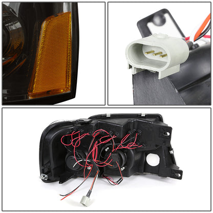 FAROS 04-08 FORD F-150 / 06-08 LINCOLN MARK LT 2/3/4-DOOR - LED - HALO PROJECTOR - SMOKE HOUSING / AMBER CORNER - H1 LOW BEAM / HIGH BEAM