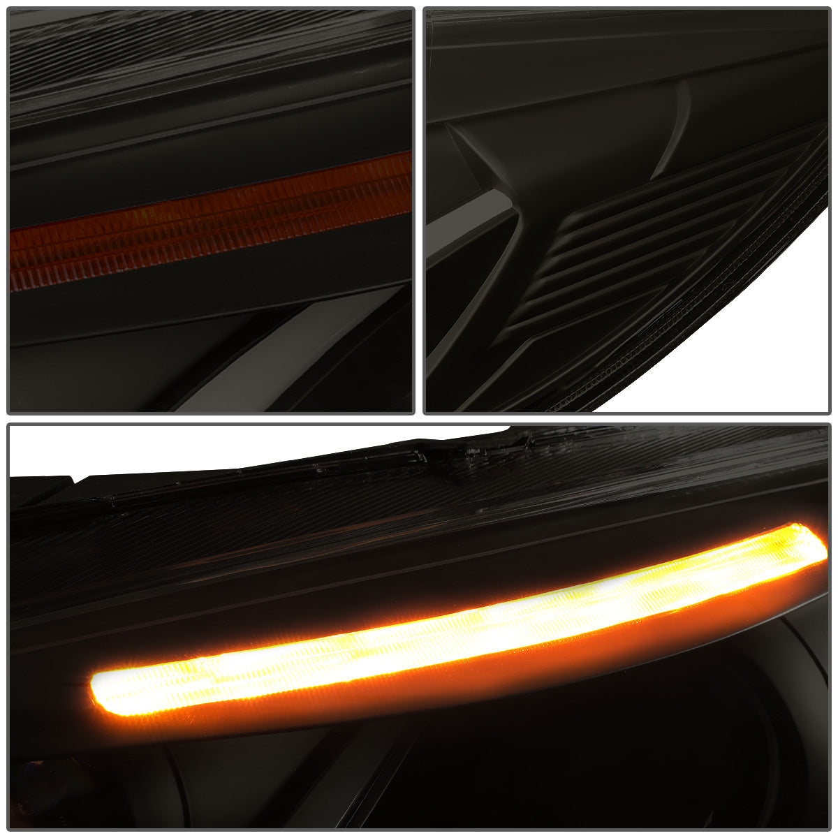 FAROS 15-17 FORD FOCUS 4-DOOR - ONLY FITS HALOGEN HEADLIGHT MODELS -  DOES NOT FIT ELECTRIC MODELS - LED - DUAL HALO PROJECTOR - BLACK HOUSING / SMOKE LENS / AMBER CORNER - H11 LOW BEAM / H1 HIGH BEAM