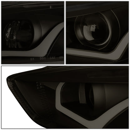 FAROS 15-17 FORD FOCUS 4-DOOR - ONLY FITS HALOGEN HEADLIGHT MODELS -  DOES NOT FIT ELECTRIC MODELS - LED - DUAL HALO PROJECTOR - BLACK HOUSING / SMOKE LENS / CLEAR CORNER - H11 LOW BEAM / H1 HIGH BEAM