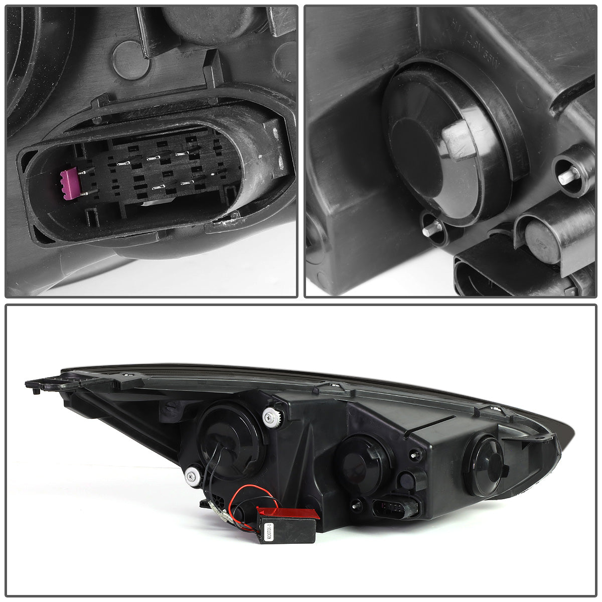 FAROS 15-17 FORD FOCUS 4-DOOR - ONLY FITS HALOGEN HEADLIGHT MODELS -  DOES NOT FIT ELECTRIC MODELS - LED - DUAL HALO PROJECTOR - BLACK HOUSING / SMOKE LENS / CLEAR CORNER - H11 LOW BEAM / H1 HIGH BEAM