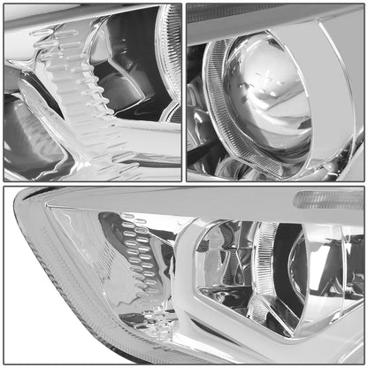 FAROS 15-17 FORD FOCUS 4-DOOR - ONLY FITS HALOGEN HEADLIGHT MODELS -  DOES NOT FIT ELECTRIC MODELS - LED - DUAL HALO PROJECTOR - CHROME HOUSING / CLEAR CORNER - H11 LOW BEAM / H1 HIGH BEAM