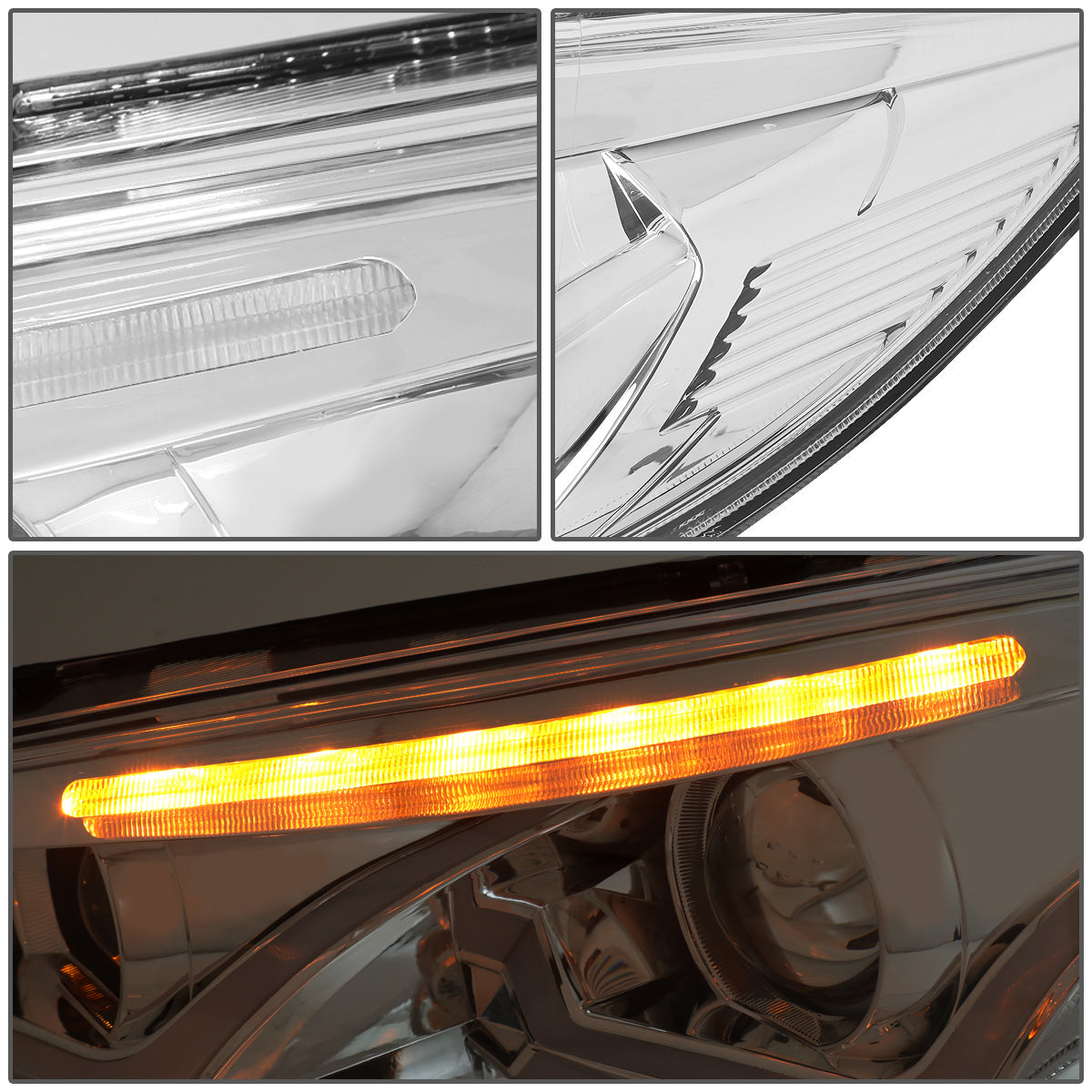 FAROS 15-17 FORD FOCUS 4-DOOR - ONLY FITS HALOGEN HEADLIGHT MODELS -  DOES NOT FIT ELECTRIC MODELS - LED - DUAL HALO PROJECTOR - CHROME HOUSING / CLEAR CORNER - H11 LOW BEAM / H1 HIGH BEAM