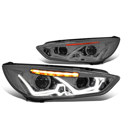 FAROS 15-17 FORD FOCUS 4-DOOR - ONLY FITS HALOGEN HEADLIGHT MODELS -  DOES NOT FIT ELECTRIC MODELS - LED - DUAL HALO PROJECTOR - SMOKE HOUSING / AMBER CORNER - H11 LOW BEAM / H1 HIGH BEAM