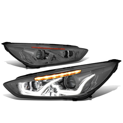 FAROS 15-17 FORD FOCUS 4-DOOR - ONLY FITS HALOGEN HEADLIGHT MODELS -  DOES NOT FIT ELECTRIC MODELS - LED - DUAL HALO PROJECTOR - SMOKE HOUSING / AMBER CORNER - H11 LOW BEAM / H1 HIGH BEAM