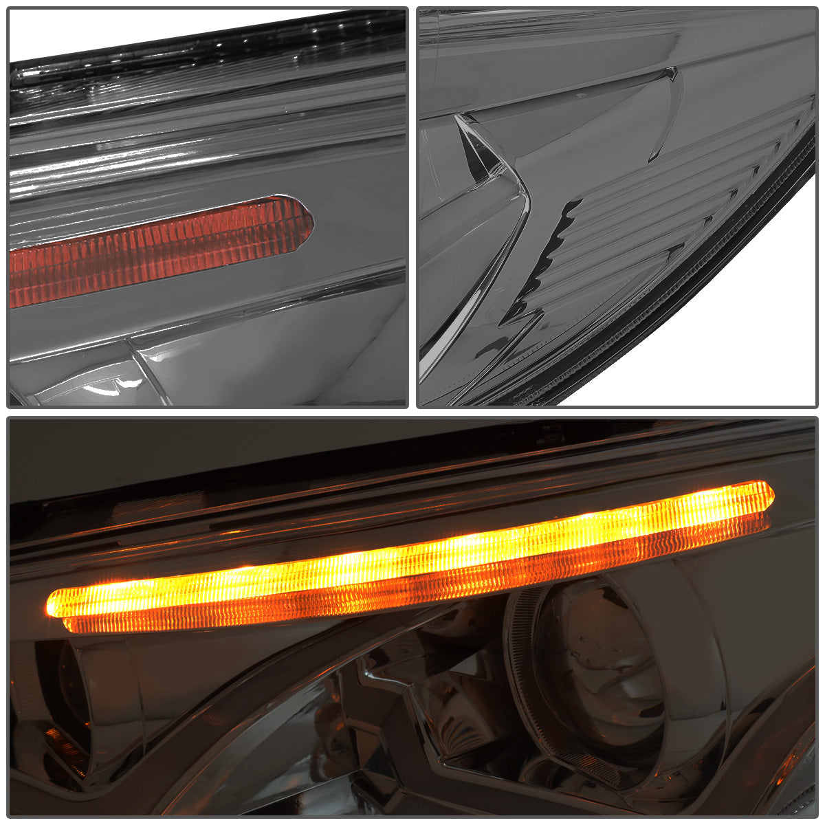 FAROS 15-17 FORD FOCUS 4-DOOR - ONLY FITS HALOGEN HEADLIGHT MODELS -  DOES NOT FIT ELECTRIC MODELS - LED - DUAL HALO PROJECTOR - SMOKE HOUSING / AMBER CORNER - H11 LOW BEAM / H1 HIGH BEAM