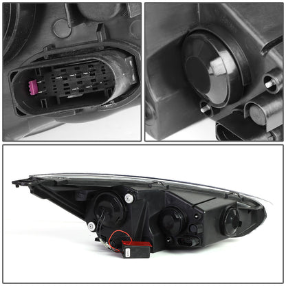 FAROS 15-17 FORD FOCUS 4-DOOR - ONLY FITS HALOGEN HEADLIGHT MODELS -  DOES NOT FIT ELECTRIC MODELS - LED - DUAL HALO PROJECTOR - SMOKE HOUSING / AMBER CORNER - H11 LOW BEAM / H1 HIGH BEAM