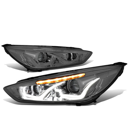 FAROS 15-17 FORD FOCUS 4-DOOR - ONLY FITS HALOGEN HEADLIGHT MODELS -  DOES NOT FIT ELECTRIC MODELS - LED - DUAL HALO PROJECTOR - SMOKE HOUSING / CLEAR CORNER - H11 LOW BEAM / H1 HIGH BEAM
