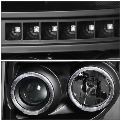 FAROS 11-16 FORD F-250, F-350, F-450, F-550 - SUPER DUTY 2/4-DOOR - LED - HALO PROJECTOR - BLACK HOUSING / AMBER CORNER - H1 LOW BEAM / HIGH BEAM