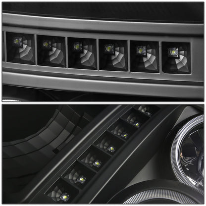 FAROS 11-16 FORD F-250, F-350, F-450, F-550 - SUPER DUTY 2/4-DOOR - LED - HALO PROJECTOR - BLACK HOUSING / AMBER CORNER - H1 LOW BEAM / HIGH BEAM