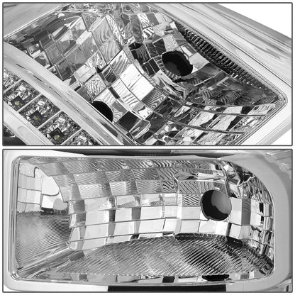 FAROS 11-16 FORD F-250, F-350, F-450, F-550 - SUPER DUTY 2/4-DOOR - LED - HALO PROJECTOR - CHROME HOUSING / AMBER CORNER - H1 LOW BEAM / HIGH BEAM