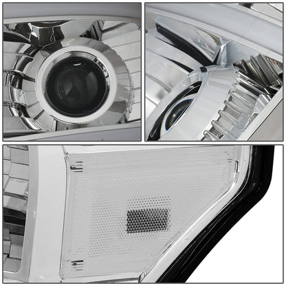 FAROS 11-16 FORD F-250, F-350, F-450, F-550 - SUPER DUTY 2/4-DOOR - LED E-BAR - HALO PROJECTOR - CHROME HOUSING / CLEAR CORNER - H7 LOW BEAM / H7 HIGH BEAM / 3157A SIGNAL 2825 MARKER