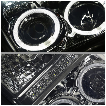 FAROS 11-16 FORD F-250, F-350, F-450, F-550 - SUPER DUTY 2/4-DOOR - LED - HALO PROJECTOR - SMOKE HOUSING / AMBER CORNER - H1 LOW BEAM / HIGH BEAM