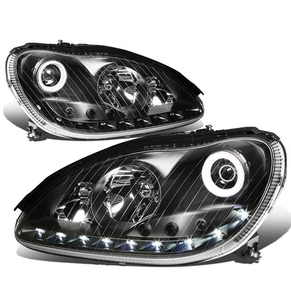 FAROS 00-06 MERCEDES BENZ S430 , S500 , S600 / 01-06 MERCEDES BENZ S55 AMG / 05-06 MERCEDES BENZ S65 AMG / 06 MERCEDES BENZ S350 4-DOOR - FITS MODELS WITH FACTORY HALOGEN HEADLIGHTS ONLY - DOES NOT FIT MODELS WITH FACTORY HIDS - LED DRL - HALO PROJ