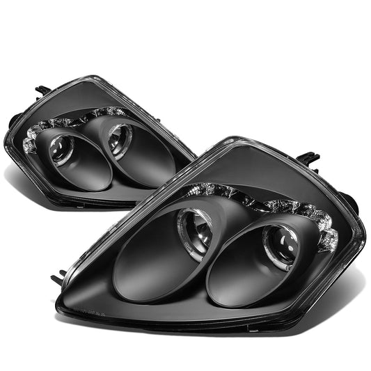 FAROS 00-05 MITSUBISHI ECLIPSE 2-DOOR - LED - HALO PROJECTOR - BLACK HOUSING / AMBER CORNER - H1 LOW BEAM / HIGH BEAM