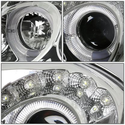 FAROS 00-05 MITSUBISHI ECLIPSE 2-DOOR - LED - HALO PROJECTOR - CHROME HOUSING / AMBER CORNER - H1 LOW BEAM / HIGH BEAM
